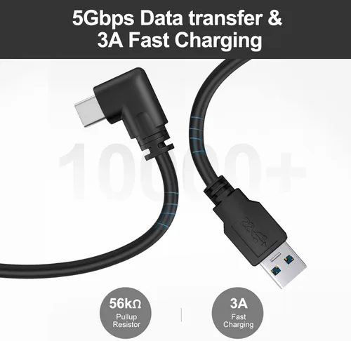 Vista 2 de VidPPluing Cable Link de 16 pies, cable USB C para MetaOculus Quest 2 y PCSteam VR y más, transferencia de datos de alta velocidad y carga rápida