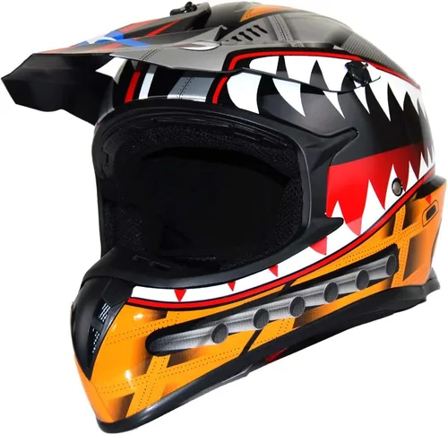 Vista 2 de 1Storm - Casco de motocross para adultos BMX MX ATV Dirt Bike Downhill Mountain Bike estilo Monster Shark Racing HKY_SC09S