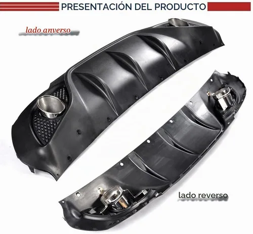 Vista 6 de Difusor trasero para Alfa Romeo Giulia Sedán Base 2017-2022, cubierta de parachoques, alerón, valance, protector de fábrica con salidas de tubo
