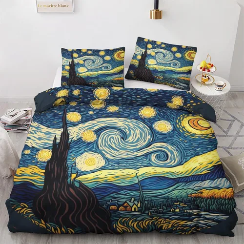 Vista 22 de Funda de edredón abstracta tamaño individual Juego de ropa de cama geométrica 2 piezas Funda de edredón con patrón de microfibra suave
