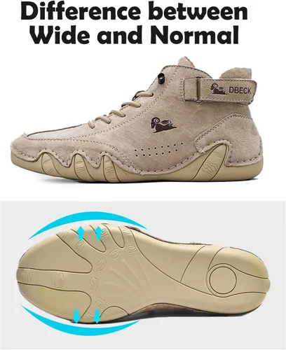 Vista 4 de JishinGal Botines Chukka casuales de gamuza con cordones para hombre, botas altas hechas a mano, zapatos deportivos para caminar al aire libre, sin
