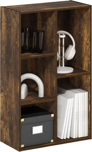 Vista 11 de Furinno Jaya - Estantería moderna de 3 niveles con estante ajustable, estantería con estante abierto, 9.5 x 24.5 x 40.3 pulgadas, para organización