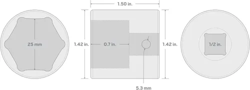 Vista 84 de TEKTON SID23109 Dado de impacto profundo de 6 puntos de 23/64 pulgada (9 mm) impulsor de 1/2 pulgada