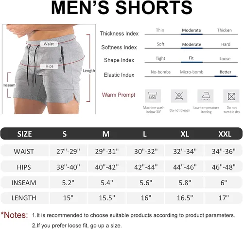 Vista 6 de BUXKR Pantalones cortos de entrenamiento para hombre, 5 pulgadas, de secado rápido, pantalones cortos de gimnasio para hombre, pantalones cortos