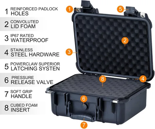 Vista 4 de MEIJIA - Funda rígida impermeable para cámara IP67 para todo tipo de clima, funda protectora rígida, con espuma personalizable, compatible