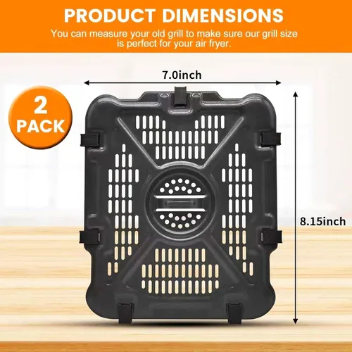Vista 2 de Accesorios para freidora de aire Ninja SL401 SL451 doble pila XL 2 cestas freidora de aire, 2 piezas de repuesto para freidora de aire, bandeja