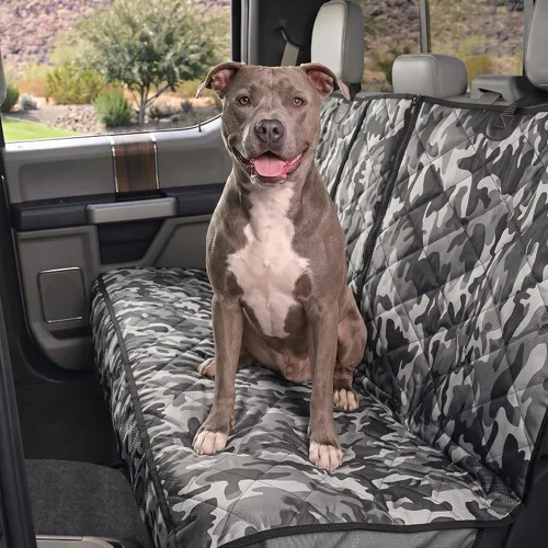 Vista 10 de 4Knines Funda de asiento trasero para perro para asientos plegables Diseño dividido resistente que se adapta a asientos plegables 60/40 y 50/50. Sin