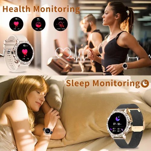 Vista 4 de Smart Watches for Women (Answer/Make Calls), 1.3” Fitness Tracker Watch with Heart Rate/Blood Pressure/SpO2/Sleep Monitor, IP68 Waterproof Smart