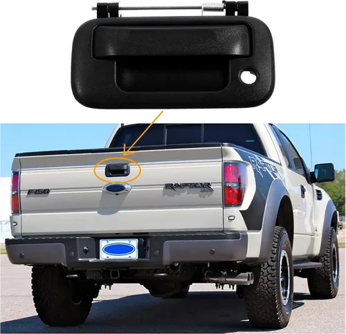 Vista 5 de Manija exterior de puerta trasera, compatible con Ford F150 F250 F350 F450 F550 Super Duty Explorer Lobo 2004-2016, Lincoln Mark LT, con orificio