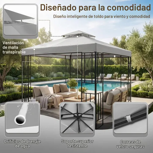 Vista 7 de Flexzion Cubierta superior de repuesto de toldo de 8 x 8 para cenador