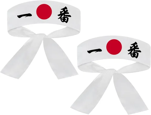 Vista 45 de Sunrise Kitchen Supply - Diadema de karate japonesa para chef de sushi hachimaki, 2 piezas