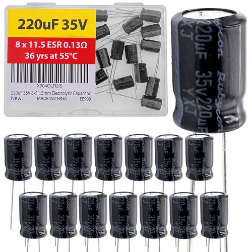Vista 12 de 100uF 50V 8X11.5mm Rubycon Electrolytic Capacitor Low ESR 0.17Ω Long Life 36yrs at 55 Degree C mfd mircofarad Micro Farad C Radial Lead Aluminum