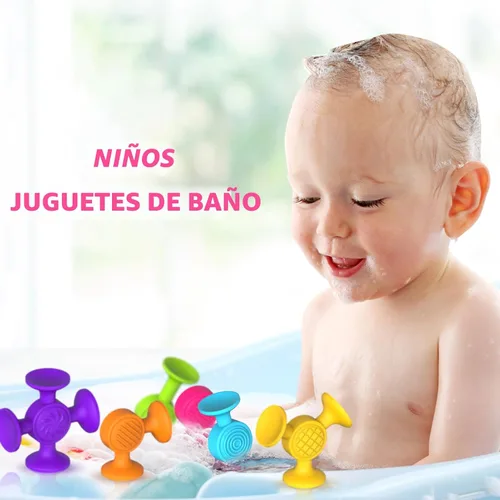 Vista 3 de Juguetes de baño con ventosa para niños pequeños: 12 juguetes sensoriales de succión para niños pequeños, juguetes de succión para niños, juguetes