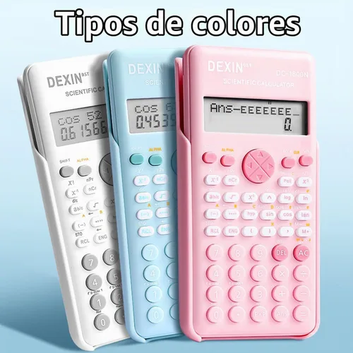 Vista 5 de Calculadoras científicas para estudiantes, 240 funciones, calculadora científica estándar de 2 líneas, suministros de oficina escolar, calculadora