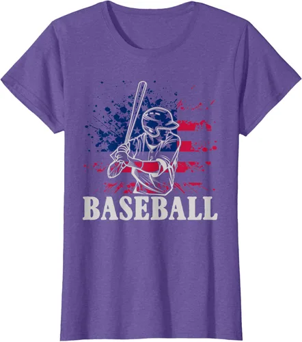 Vista 24 de Camiseta de béisbol deportiva estadounidense con bandera estadounidense, Negro, S