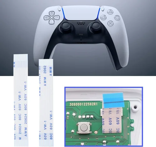 Vista 2 de 4 cables de cinta flexible compatibles con consola Sony PS5 de 16 pines Gamepad Touchpad L1 L2 R1 R2 Flex Cable de repuesto para videojuegos