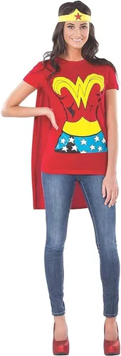 Vista 3 de Rubies DC Comics Wonder - Camiseta para mujer con capa y diadema