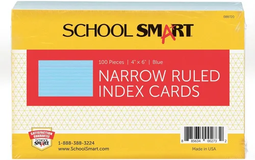Vista 15 de School Smart Tarjetas de índice con rayas, 3 x 5 pulgadas, colores surtidos, paquete de 100