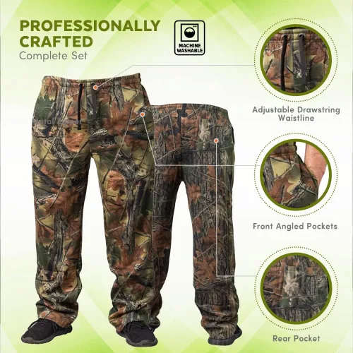 Vista 6 de TrailCrest Men's Open Bottom Cotton Blend Lounge Hunting Sweatpants
