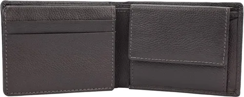 Vista 5 de FINELAER Cartera plegable de cuero para tarjetas de crédito para hombres Gris Moderno