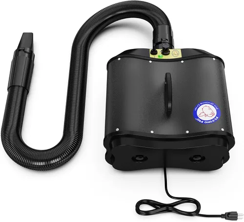 Vista 7 de Flying Pig - Secador de aseo para perros de alto rendimiento con doble motor (negro)