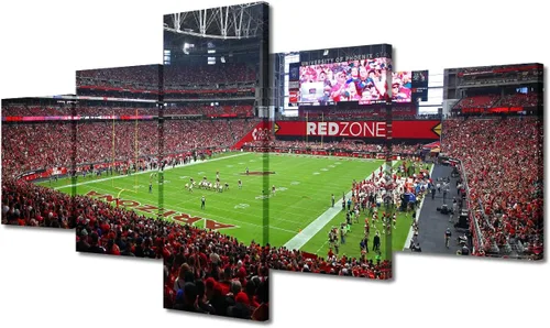 Vista 9 de TUMOVO Allegiant Stadium Arte de Lienzo para Pared de Sala de Estar Equipo de Fútbol Americano Pintura Moderna Nevada Las Vegas Cuadro Deportivo