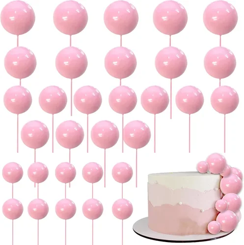 Vista 13 de Rsstarxi 30 piezas de mini globos y bolas de espuma para tartas – Insertos de pastel de bricolaje para bodas, aniversarios y decoraciones de fiesta