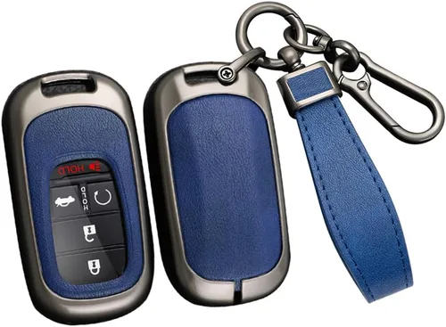 Vista 13 de ontto Funda de cuero para llavero con llavero de metal para llave de automóvil, compatible con Honda Accord Civic HR-V CR-V Pilot Sport SI EX EX-L