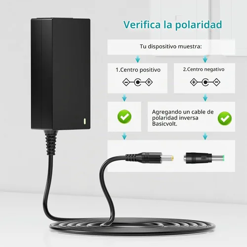 Vista 4 de Adaptador de fuente de alimentación de 12V 5A Cargador AC 100-240V a DC 12V 3A 2A Cable de alimentación