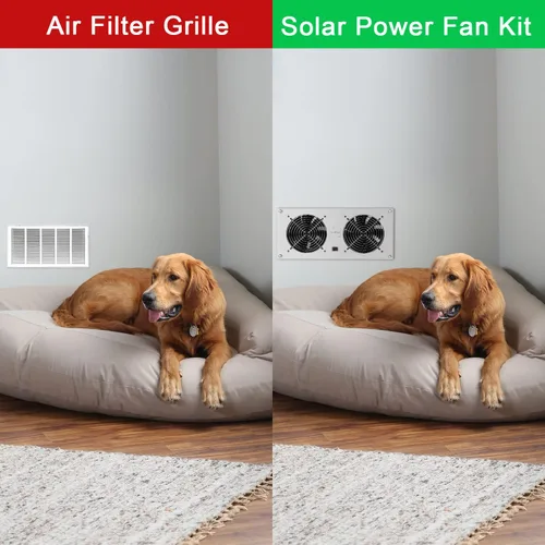 Vista 5 de AntPay Ventilador elevador de panel solar con cable de 11 pies/11.8 ft para espacio de gateo, invernaderos, gallineros pequeños, cobertizos, espacio
