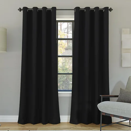 Vista 61 de Sun Zero Nordic - Juego de 2 paneles de cortinas con ojales de grado teatral extremo 100% opacas, 104" x 96" (2* 52" x 96"), cortinas opacas blanco