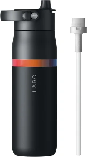 Vista 18 de LARQ Bottle Swig Top - Botella de agua de acero inoxidable aislada de 34 onzas con mango de silicona integrado, sin BPA, botella de agua Negro
