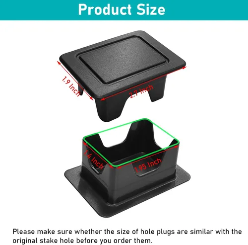 Vista 2 de TTCR-II Compatible con tapas de bolsillo para riel de cama Ram 2009-2018 Tapones de bolsillo de estaca para Ram 1500 2500 3500 Big