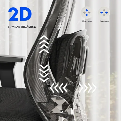 Vista 6 de FLEXISPOT Silla de oficina de masaje, silla de escritorio ergonómica con respaldo alto con reposacabezas ajustable, reposabrazos 3D, masajeador