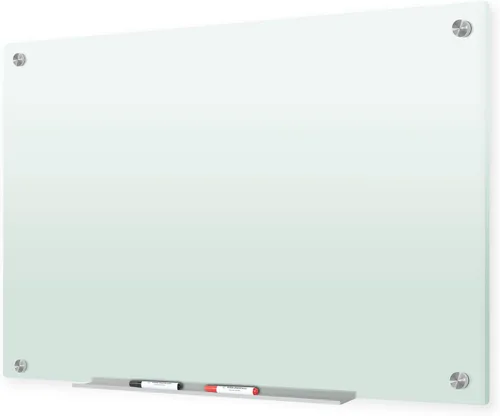 Vista 25 de J&J worldwide Pizarra blanca de vidrio magnético negro de 47 x 35 pulgadas, sin marco, de vidrio templado, borrado en seco, para montaje en pared