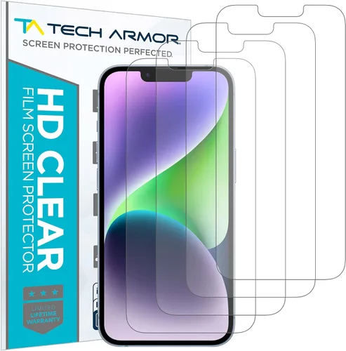 Vista 4 de Tech Armor Protector de pantalla de película transparente HD diseñado para Apple iPhone 12 Pro Max de 6.7 pulgadas, paquete de 4 unidades 2020