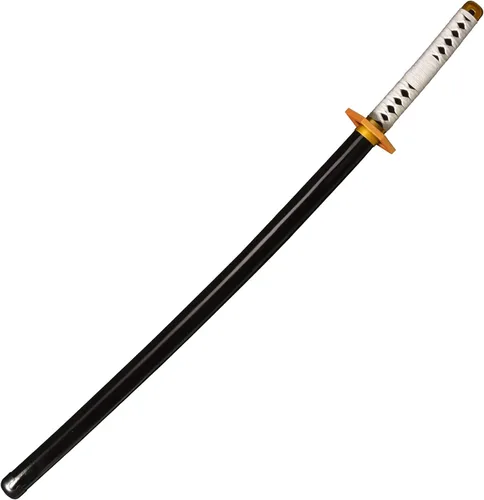Vista 2 de Sword fort - Katana de acero al carbono de metal real, espada Katana de RengokuTanjiroInosuke de anime Demon Slayer, alrededor de 41 pulgadas