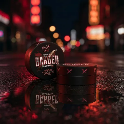 Vista 6 de barbero marmara Aqua Wax Strong Hold High Shine Tampa Tobacco 5.07 oz Water-Based Hair Styling Wax that Adds Volume and Control. Easy Wash Barber