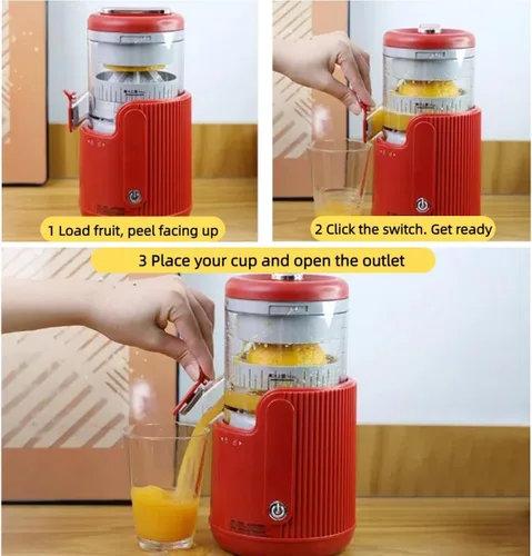 Vista 4 de Portable Electric Citrus Juicer, Efficient Extraction for Oranges Lemons Limes, Hands-Free One-Touch Operation, USB Rechargeable & Easy Clean, Mini
