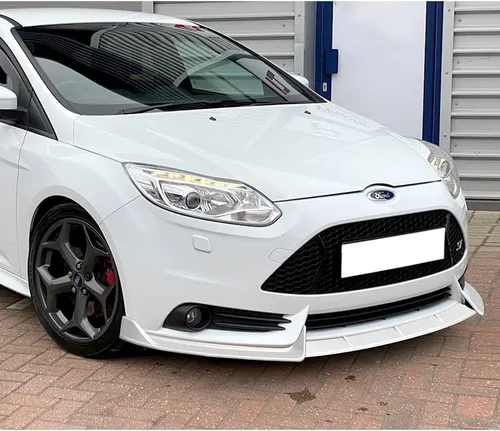 Vista 6 de Kit de 3 bordes de parachoques delantero compatibles con Ford Focus ST MK3 2012-2014, alerón de protección divisor estilo GT, difusor de aire