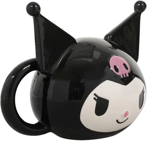 Vista 3 de Bioworld Kuromi - Taza de cerámica con personajes esculpidos, 10 onzas