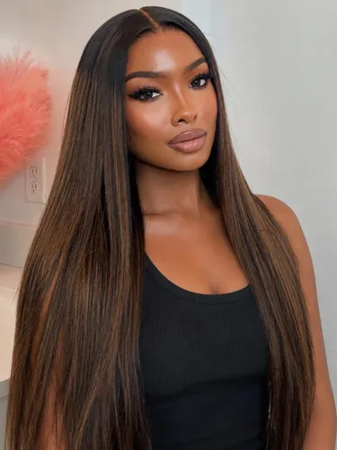 Vista 17 de KLAIYI Bye Bye Slip™ Ombre Highlights Rubio Bob Onda de Agua Rizado Precortado 7x5 Encaje Frontal Pelucas Cabello Humano Parte Lateral Cordón