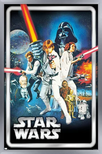 Vista 11 de Trends International Star Wars: A New Hope - Póster clásico de pared, 34 pulgadas de largo x 22.4 pulgadas, versión enmarcada en blanco