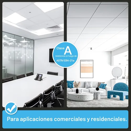 Vista 4 de Art3d Paquete de 24 azulejos de techo lisos, no se hunden ni se rompen