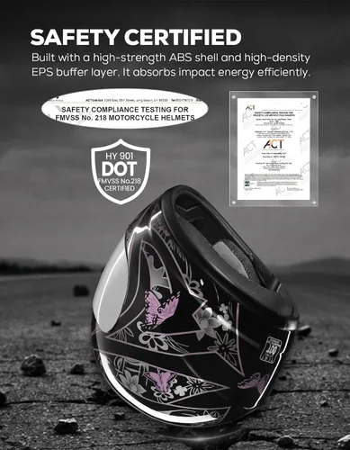 Vista 2 de XFMT DOT Casco de Motocicleta de Cara Completa Abatible para Calle Dirt Bike ATV Todoterreno con Visera Transparente para Hombres y Mujeres Adultos
