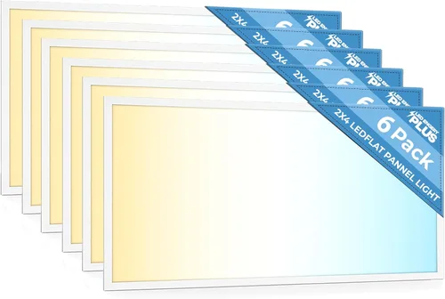 Vista 4 de Panel plano de luz LED de 2x4 pies, 5 CCT 3K 3.5K 4K 5K 6.5K, 40-72W, luces de techo suspendido empotradas regulables