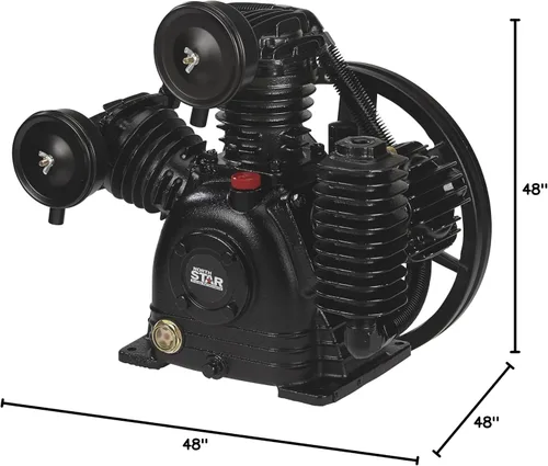 Vista 8 de NorthStar Bomba de compresor de aire, 2 etapas, 3 cilindros, 14.9 CFM a 90 PSI Replacement-compressor application, Demanding shop-air systems