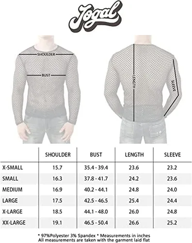 Vista 7 de JOGAL Camiseta de malla ajustada de manga larga para hombre