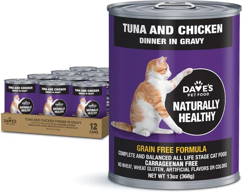 Vista 12 de Dave's Pet Food Grain Free Wet Cat Food (Minced Chicken in Gravy), Naturally Healthy Canned, Added Vitamins & Minerals, Wheat, Gluten & GMO-Free