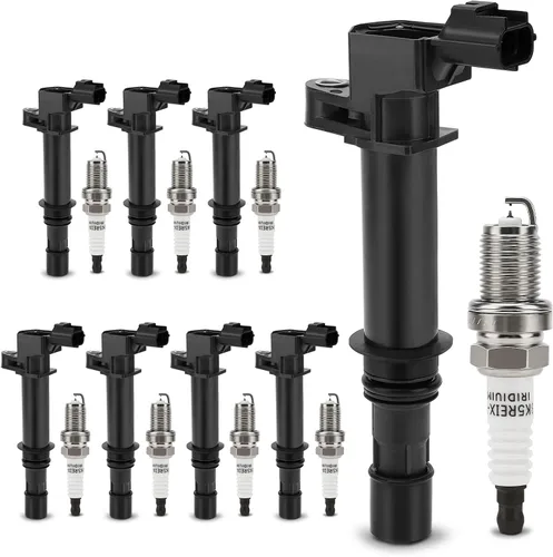 Vista 20 de Bobina de encendido UF230 y bujía doble de iridio 4504 para Toyota Tundra Sequoia LandCruiser 4Runner/Lexus GS430 GX470 LS430 LX470 LX570 SC430 V8.